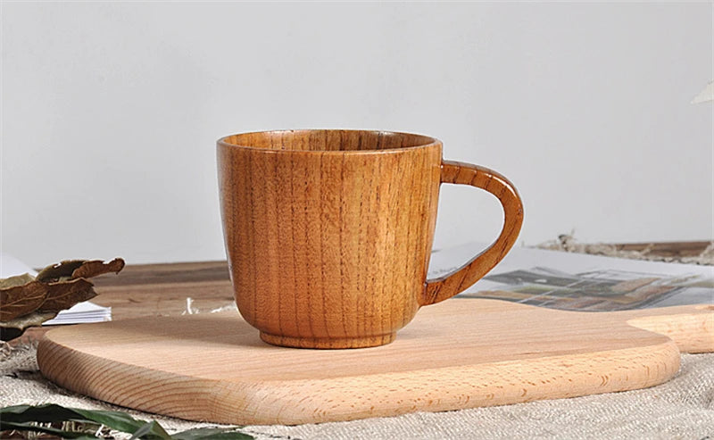 Handmade Spruce Wood Cups – Natural Big Belly Mug for Tea, Coffee & Milk
