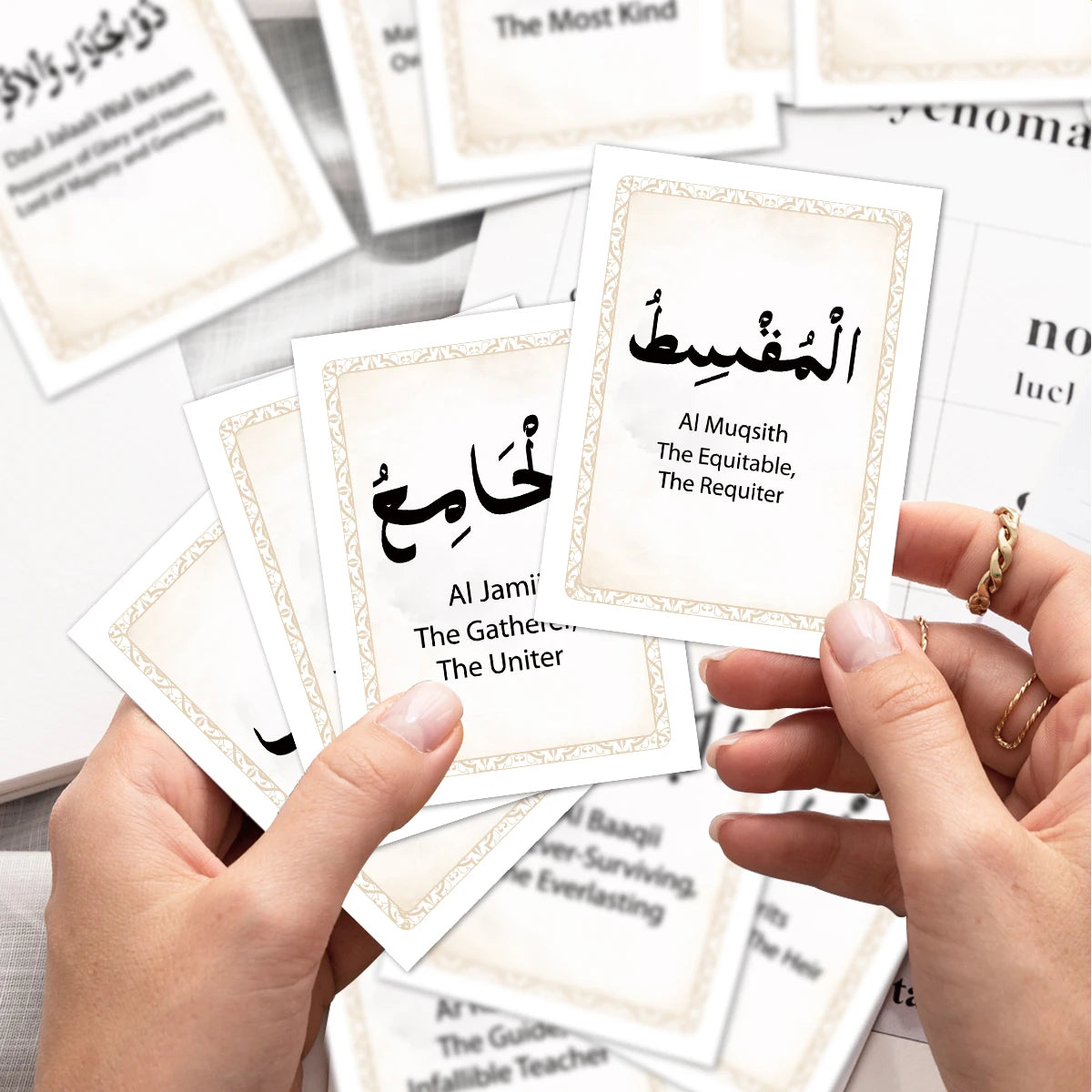 99pcs Names Of Allah With Meaning Cards For Sunday School English Arabic Text, For Ramadan, Eid,family Education Religious Study