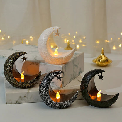 Ramadan Led Candlestick Star Moon Light Ornaments Eid Mubarak Home Decoration Islamic Muslim Party Gift Ramadan  2025