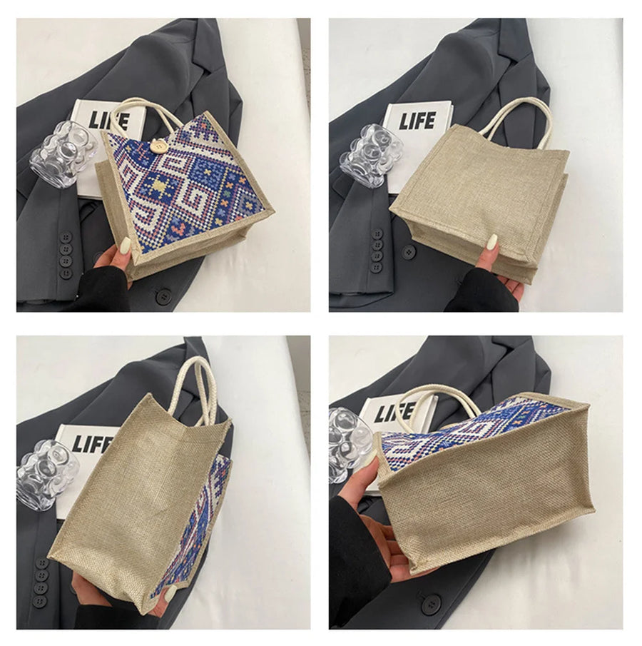 The Linen Garden – Flower Pattern Designer Tote for the Woman on the Move