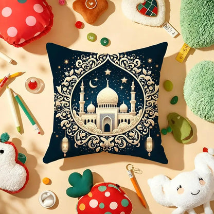 Ramadan Islamic Eid Muslim Halal Cushion Cover Plush Fabric Soft  Printed Sofa Warm Winter Home Gift Pillow Cover