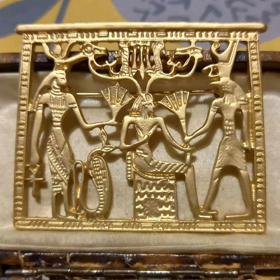 Hollow Square Pharaoh Brooch – Classic Egyptian Badge Pin for Men & Women
