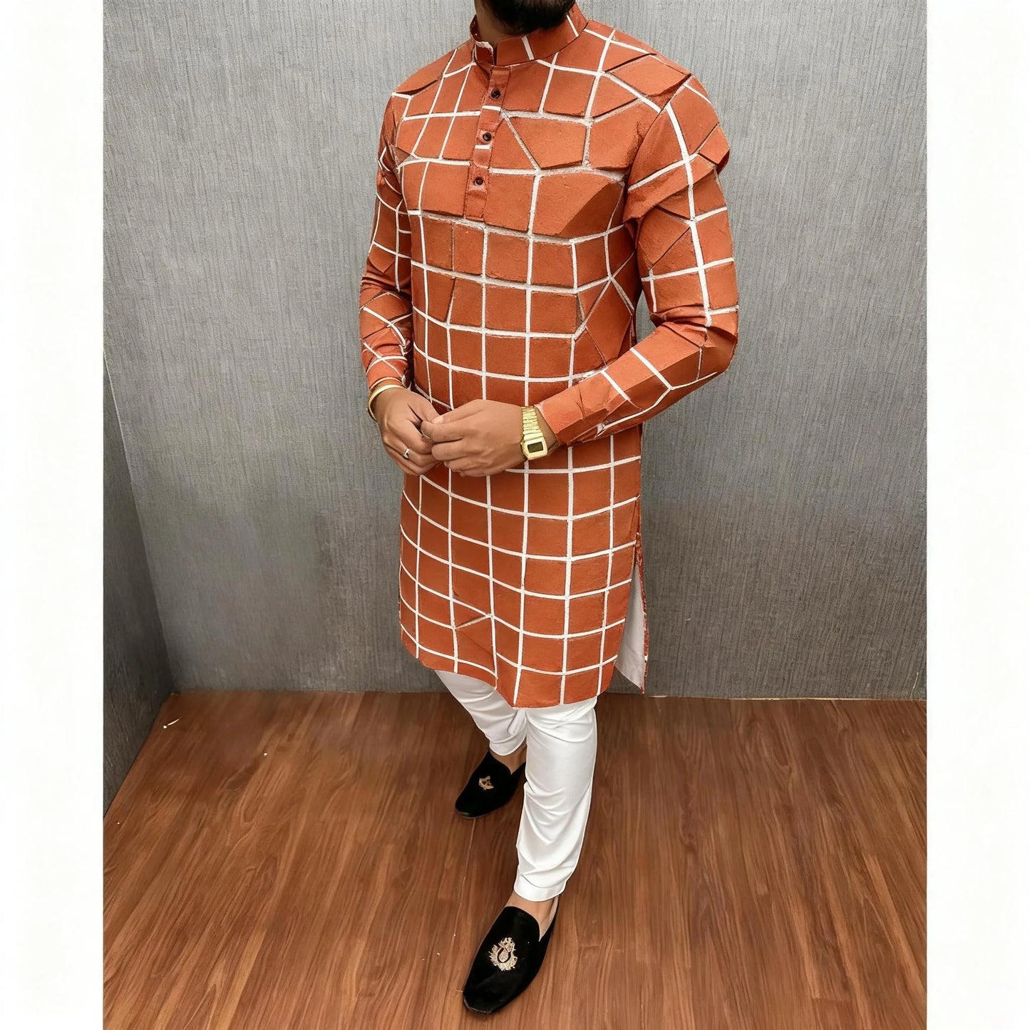 Longline White Shirts Muslim Men Prayers Clothes Luxury African Style Bronzing Vestido Arabe Para Hombre Tenue Marocaine Homme