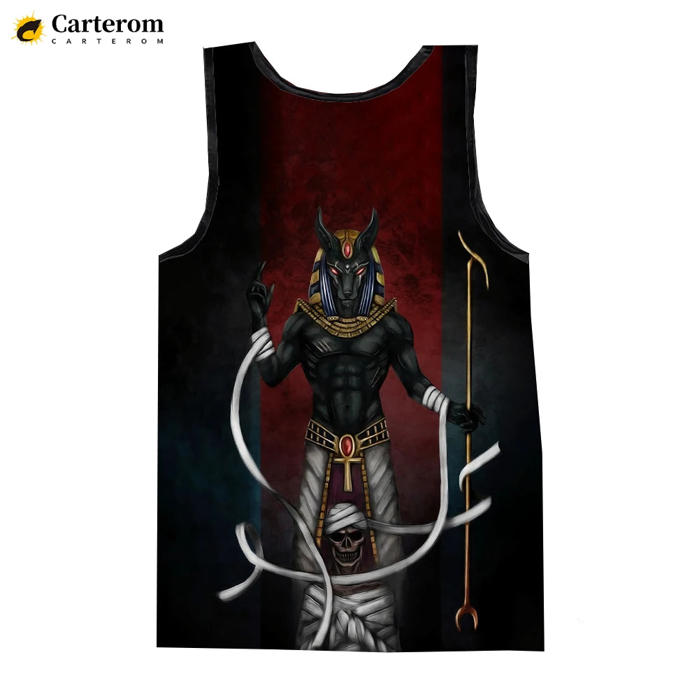 Egyptian God Pharaoh Tank Top – Men's Sleeveless Harajuku Oversized Streetwear