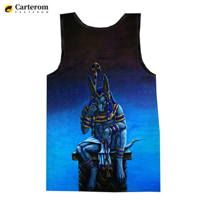 Egyptian God Pharaoh Tank Top – Men's Sleeveless Harajuku Oversized Streetwear