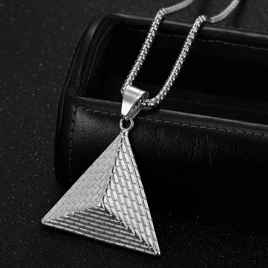 Iced Out Egyptian Ankh & Eagle Pendant – Stainless Steel Pharaoh Necklace for Men & Women