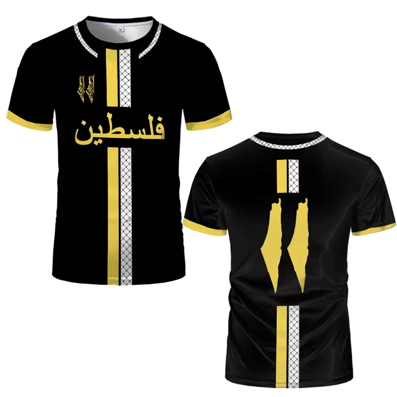 Palestine Football Jersey T Shirts Adult & Kids New Summer Digital Print Soccer Uniforms Casual Sports Palestinian Flag Gym Tops