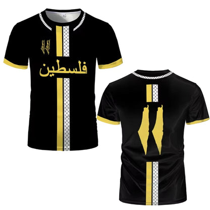 Palestine Football Jersey T Shirts Adult & Kids New Summer Digital Print Soccer Uniforms Casual Sports Palestinian Flag Gym Tops