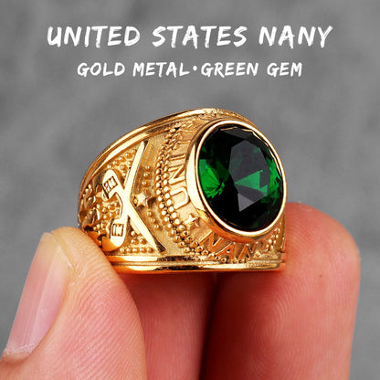 Stainless Steel Mens Rings Gold Silver Color Red Blue Rhinestone Simple Luxury for Male Boy Jewelry Creativity Gift Wholesale