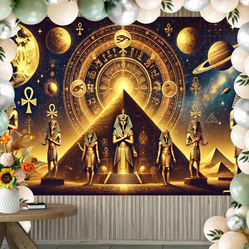 Ancient Egypt Cosmic Tapestry – Pyramid & Pharaoh Mystic Wall Hanging