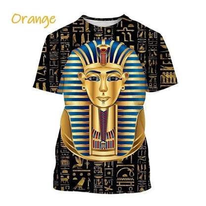 Horus Eye & Pharaoh 3D T-Shirt – Unisex Egyptian Streetwear Summer Tee