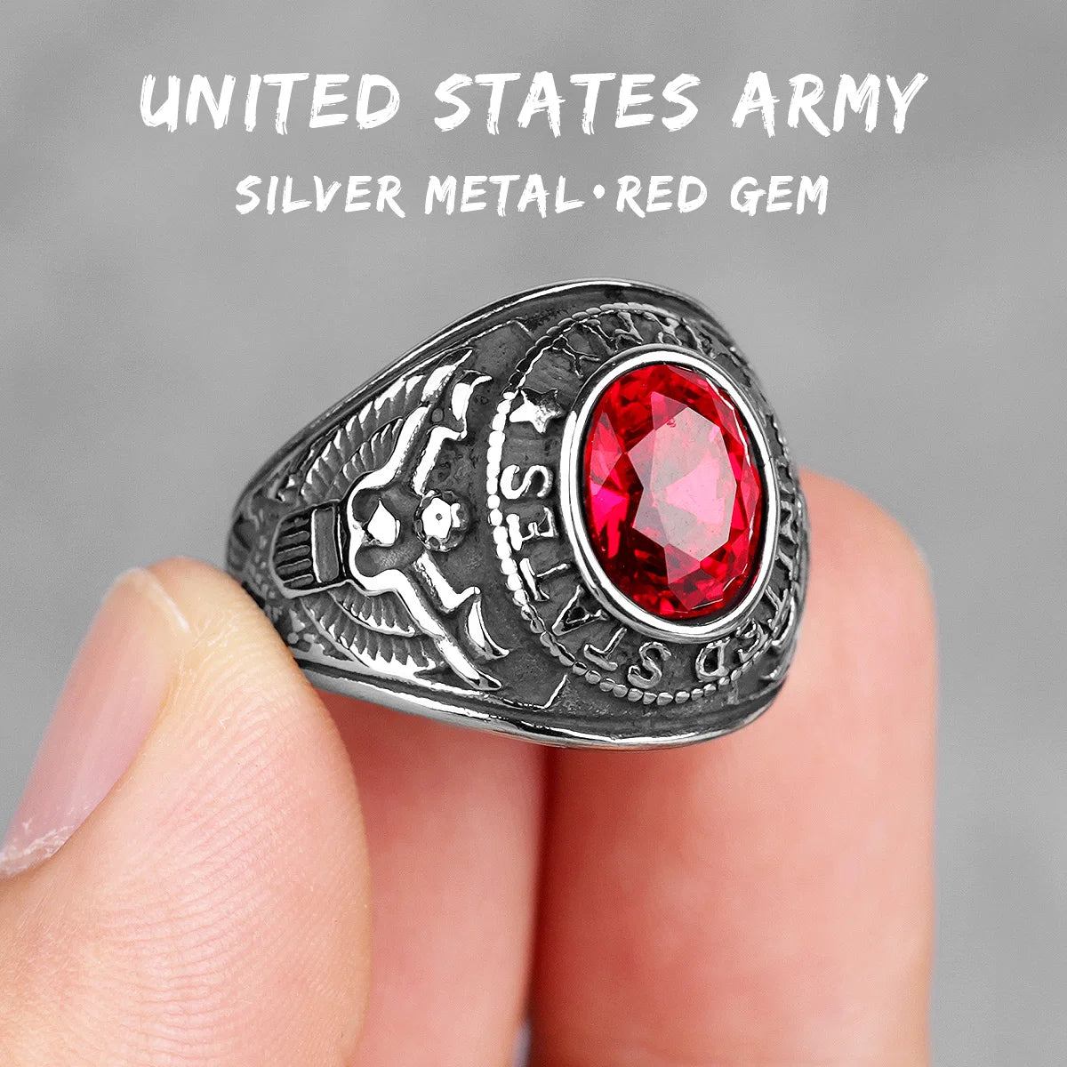 Stainless Steel Mens Rings Gold Silver Color Red Blue Rhinestone Simple Luxury for Male Boy Jewelry Creativity Gift Wholesale