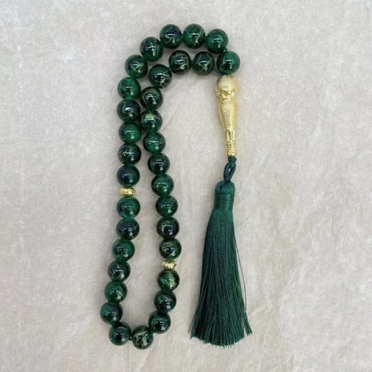 Handmade 10mm 33 Beads Glass Jewelry Bracelet Ramadan Muslim Rosary Tasbih Islamic Arab Prayer Beads Charm Bracelets Festival