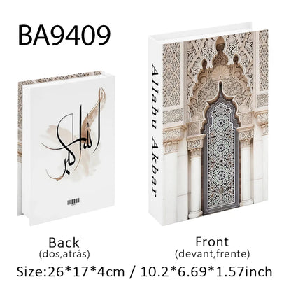 Kaaba Mosque Arch Moroccan Islamic Decorative Books Storage Box Fake Book Coffee Table Living Room Interior Home Decor Quran