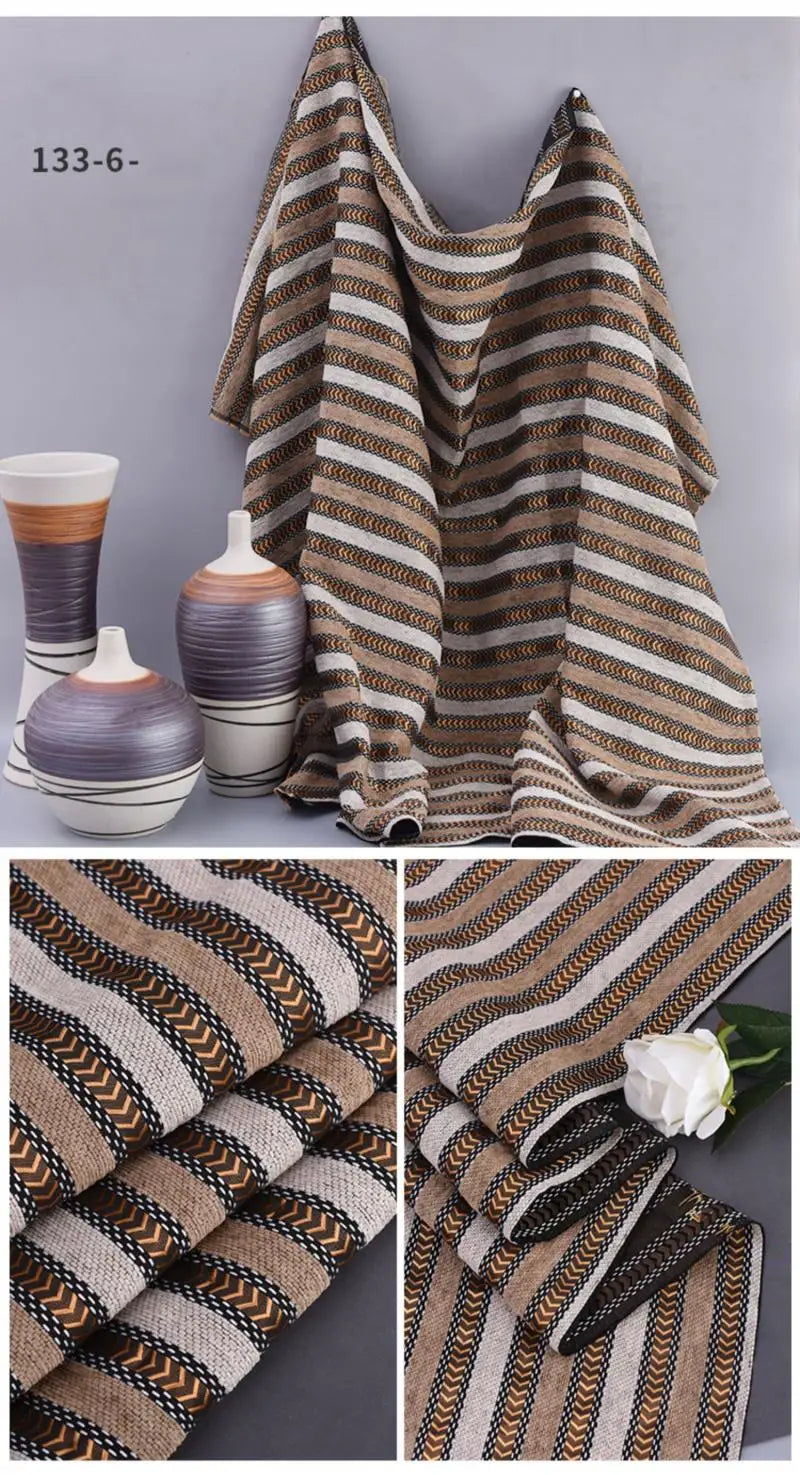 148x100cm Thickener Chenille Jacquard Sofa Fabric Cloth Stripe Luxury Anti-Slip Sofa Cover Boho Fabric Set Luggage DIY Clothing