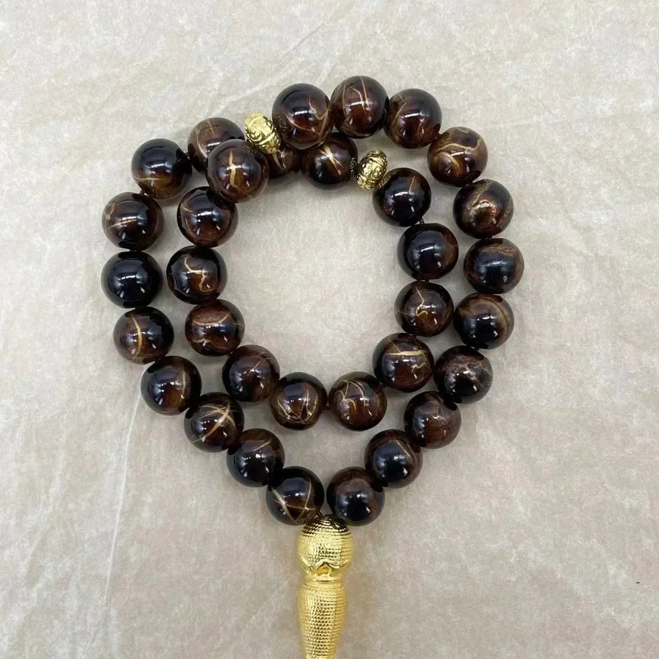 10mm 33pcs Glass Tassel Turkish Muslim Rosary Islamic Prayer Beads Bracelet for Women Jewelry Tasbih Tasbeeh Allah Mohammed