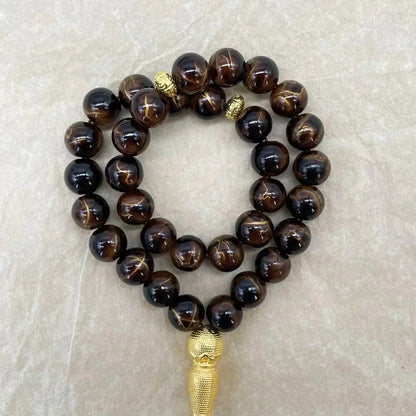 10mm 33pcs Glass Tassel Turkish Muslim Rosary Islamic Prayer Beads Bracelet for Women Jewelry Tasbih Tasbeeh Allah Mohammed