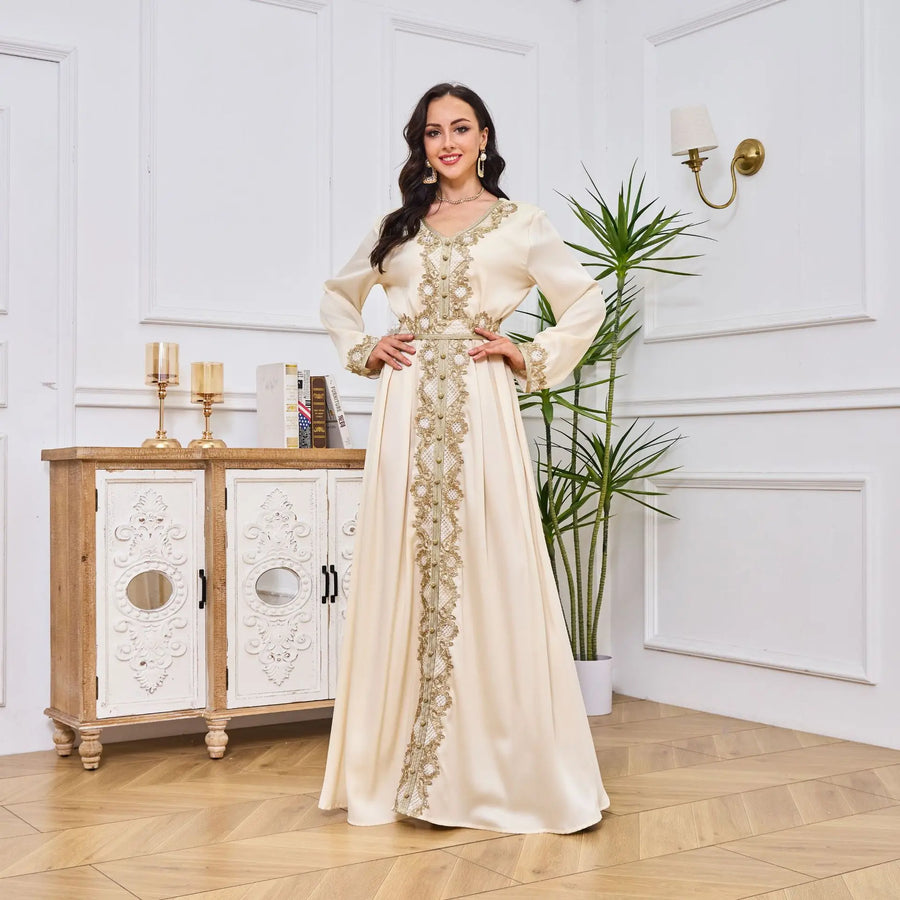 Lace & Legacy – Embroidered Party Abaya for the Arab Woman in America
