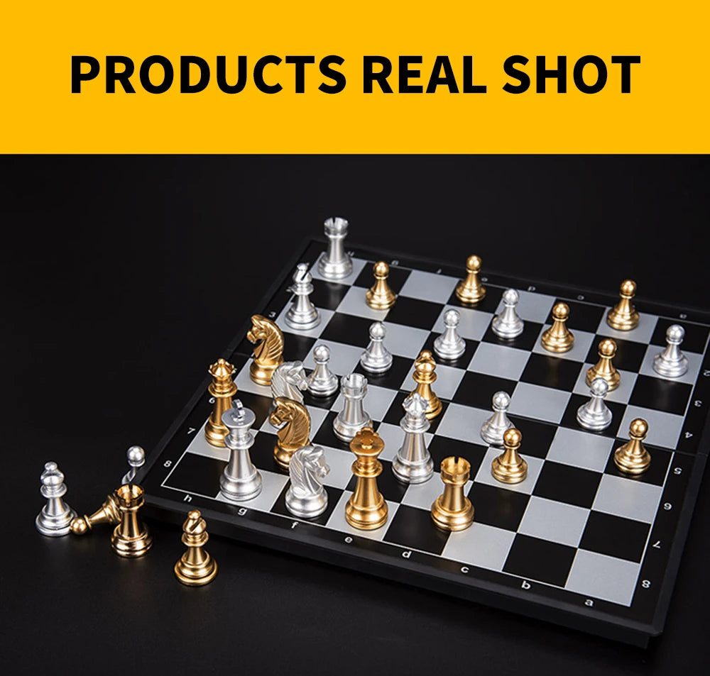 Portable Special Magnetic Chess Backgammon Checkers Set Big Board Draughts Entertainment Christmas Travel Games Aldult Kids Gift