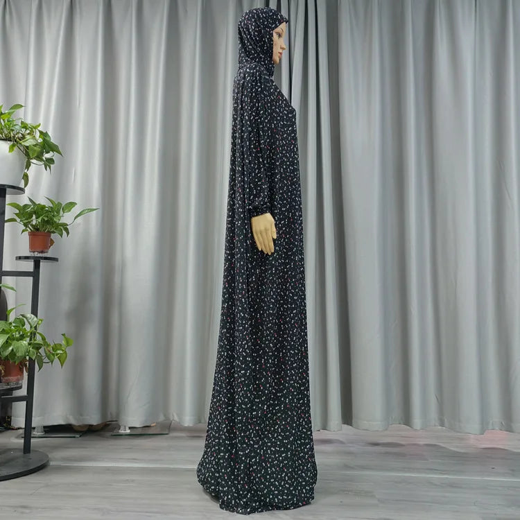 Middle East Prayer Burqa Dress Women Muslim Islamic Full Cover Overhead  Abaya Worship Robe Hooded Gown Vestdios Random