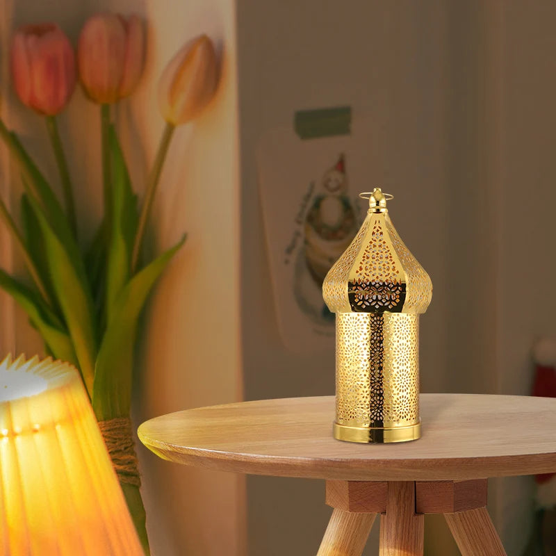 The Golden Lantern – Moroccan Hollow Iron Ramadan Light