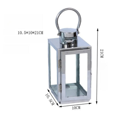 Eid Mubarak LED Wind Lamp Stainless Steel Lantern Candlestick for Eid Al Adha Gift Gurbang Ramadan Decor Home Candle WindLantern