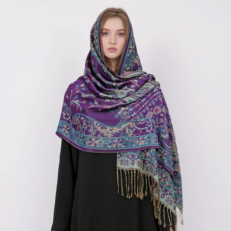 The Pashmina Veil – Long Cashmere Hijab Shawl for the Muslim Woman