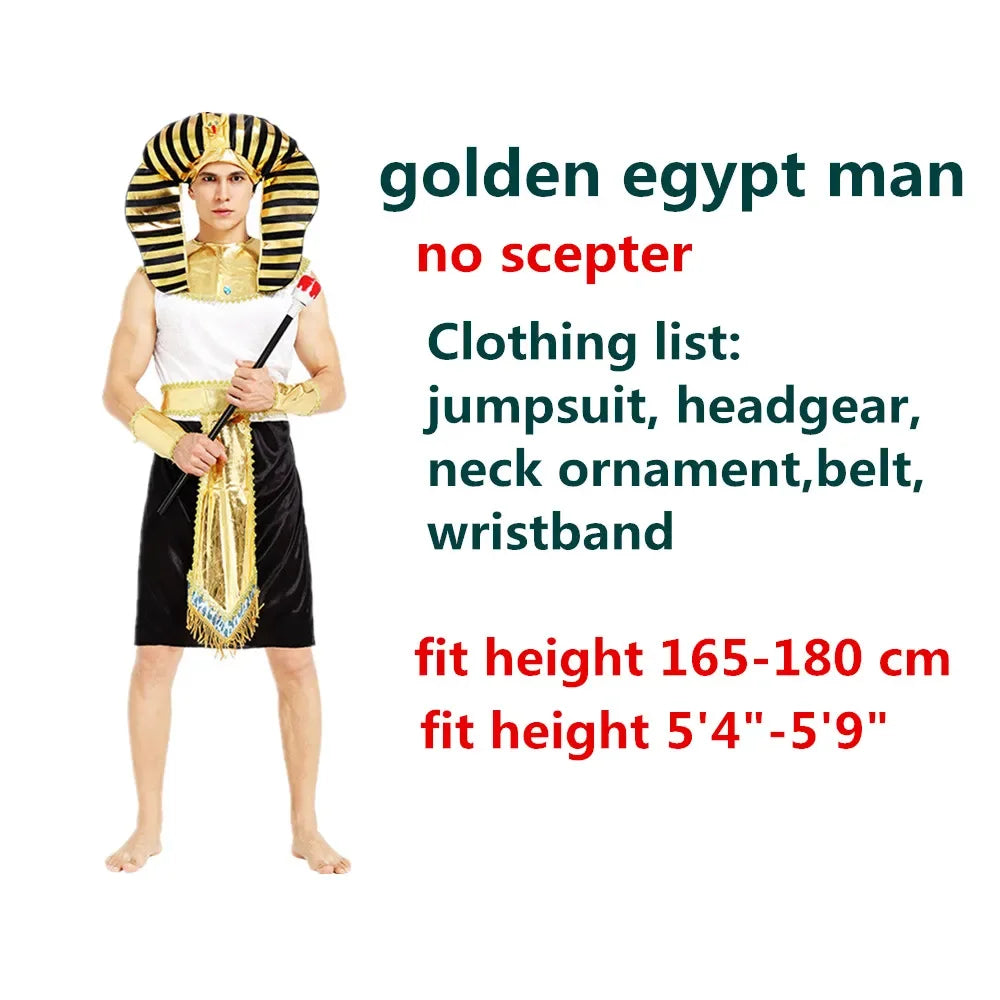Pharaoh & Queen of the Nile Costume Set – Egyptian Cosplay for Carnival & Parties
