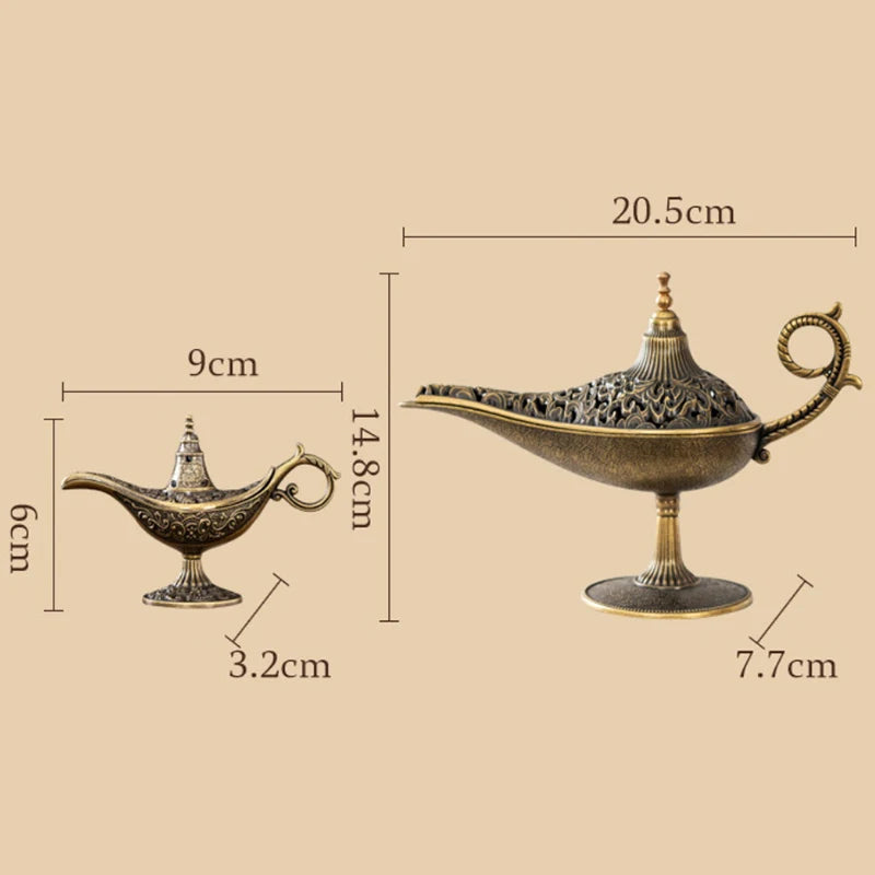 Antique Style Lamp Metal Incense Burner Scented Unscented Candle Holder Home Decor Gift Arabic Incense Burner【Homeclub】