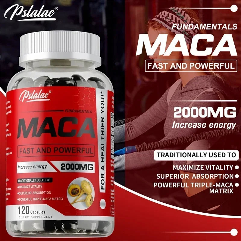 Maca Root Capsules - To Support Energy, Endurance and Performance, Builds Muscle and Strength