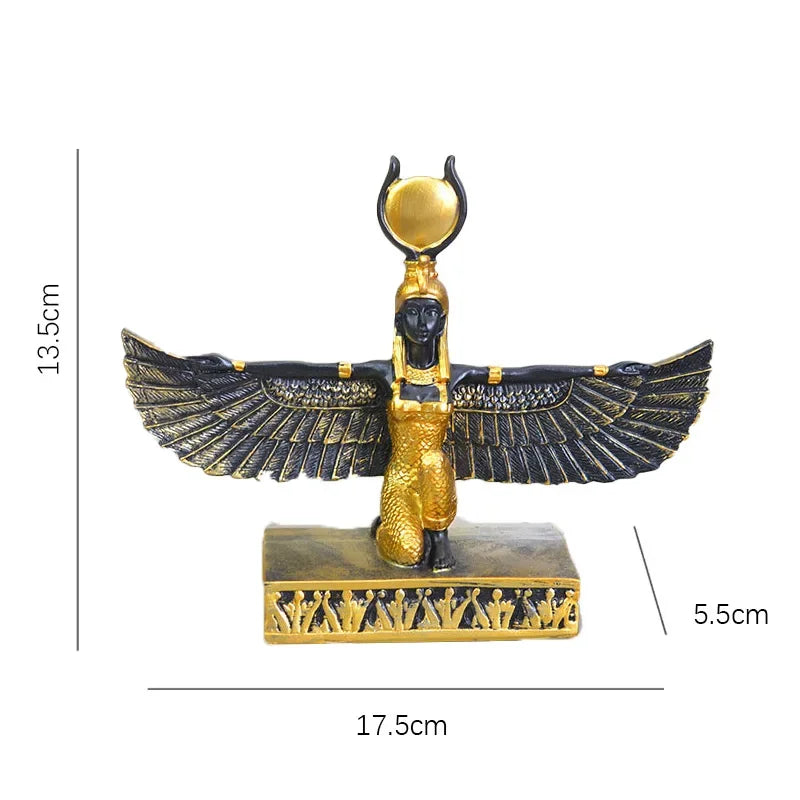 Isis & Obelisk Resin Sculpture – Ancient Egyptian Goddess of Motherhood & Marriage Decor