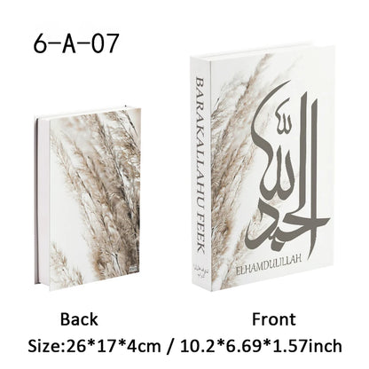 Islamic Kaaba Eid Mosque Luxury Decorative Books Storage Box Fake Book Interior Decoration Coffee Table Ornament Bedroom Decor