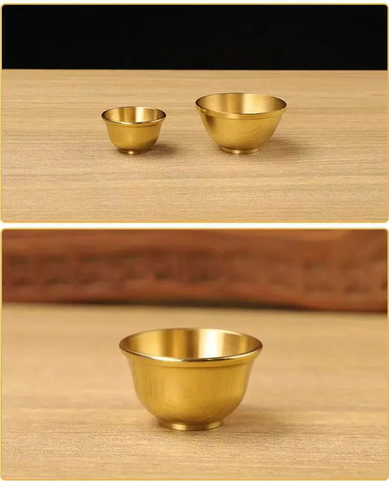 The Brass Vessel – Handcrafted Golden Offering Bowl