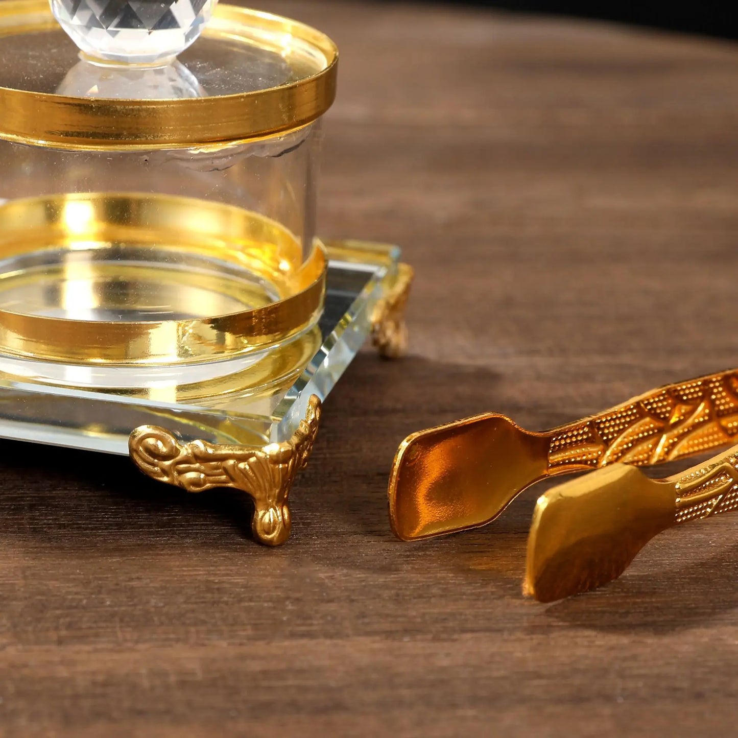 Arabic Crystal Incense Burner Set With Storage Jar Tweezers Dual Use Candle Holder Ornate Glass Aroma For Home Party Decorations