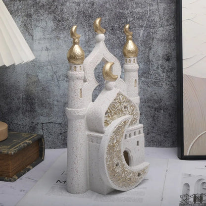 Middle Eastern Style Resin Statue Decor Kaaba Dome Castle House Mosque Islamic Desktop Ornament Islamic Theme Ramadan Muslim