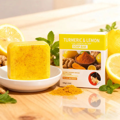 Lemon Whitening, Oil Control, Acne Removal, Ginger Yellow Soap, Natural Plant Essential Oil, Skincare, Handmade Scrubbing Soap