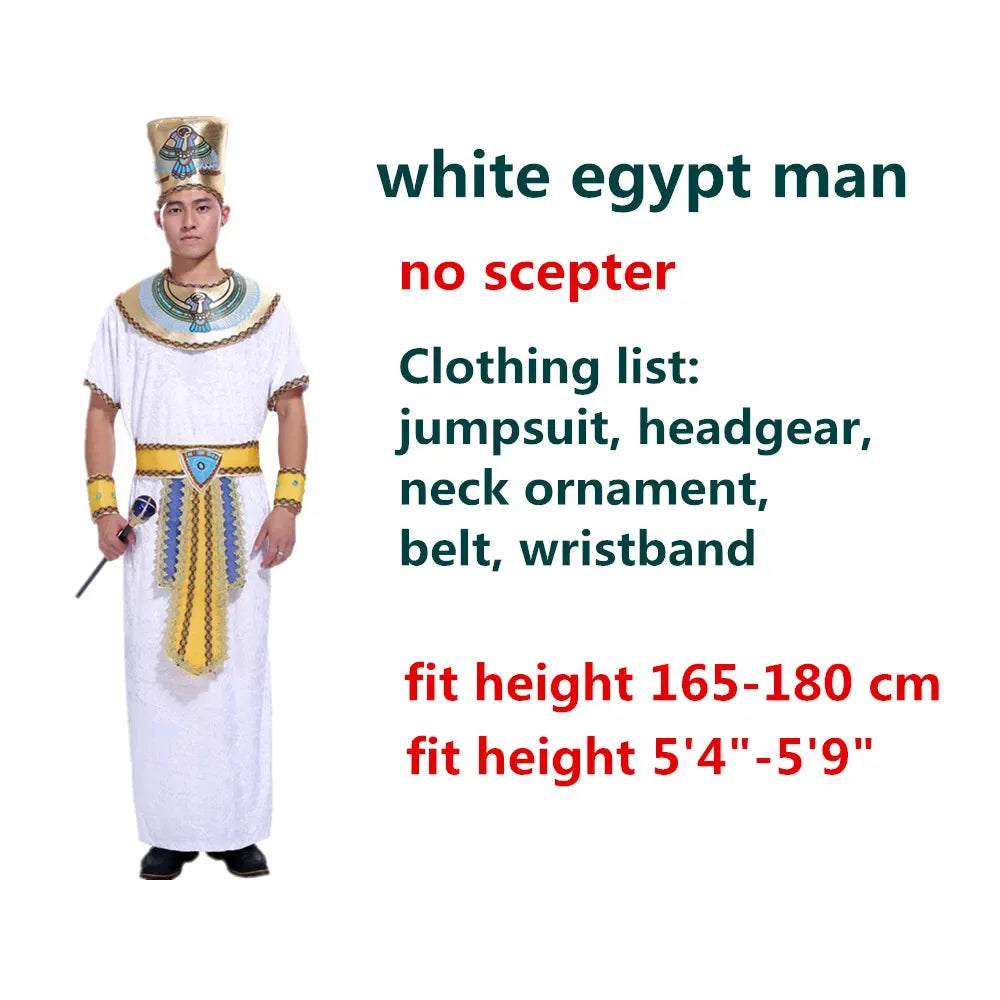 Pharaoh & Queen of the Nile Costume Set – Egyptian Cosplay for Carnival & Parties