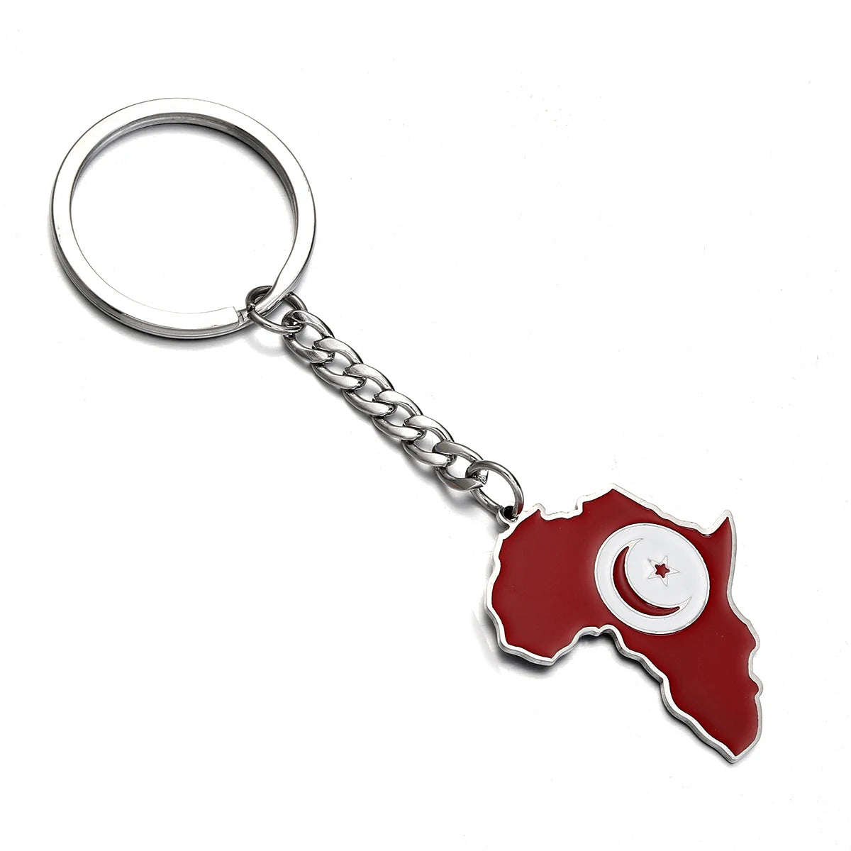 Africa Map Keychain – Stainless Steel Hip-Hop Jewelry, Morocco to South Africa