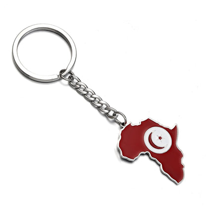 Africa Map Keychain – Stainless Steel Hip-Hop Jewelry, Morocco to South Africa