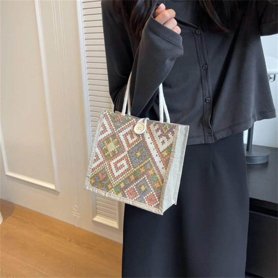 The Linen Garden – Flower Pattern Designer Tote for the Woman on the Move