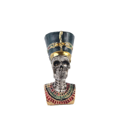 Cleopatra Skull & Mummy Resin Figurine – Mini Egyptian Sculpture for Office & Home