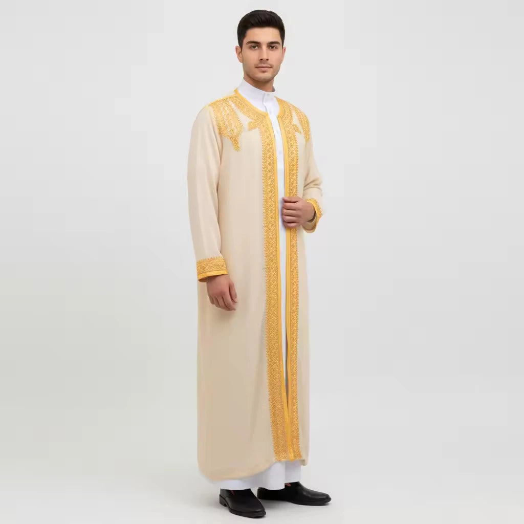 Men's Muslim Clothing Modest Fashion Abaya Thobes  for Muslim Men Modesty Dress Code Islamic Wear for Men