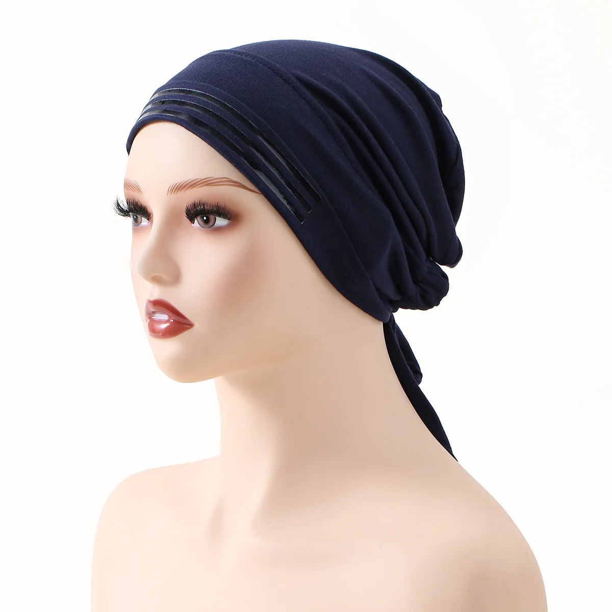 New Muslim Women Non-Slip Hijab Caps Undercap Solid Color Elastic Band Beanie Hat Adjustable Bonnet Hat Inner Cap Bandana Turban