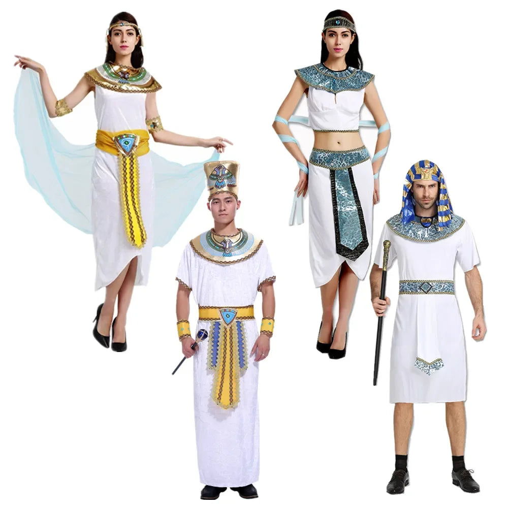 Pharaoh & Queen of the Nile Costume Set – Egyptian Cosplay for Carnival & Parties