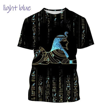 Horus Eye & Pharaoh 3D T-Shirt – Unisex Egyptian Streetwear Summer Tee