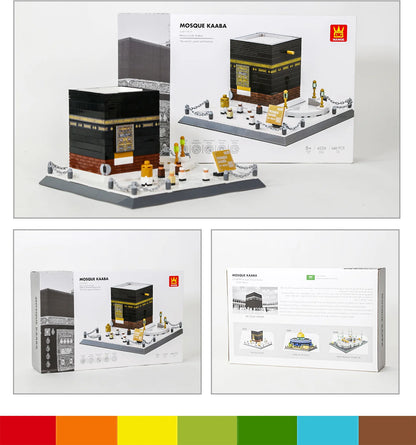Sacred Mecca Kaaba MOC Building Blocks 446pcs DIY Saudi Arabia Mosque Architecture Series Bricks Desktop Decor Gift for Boys⁠