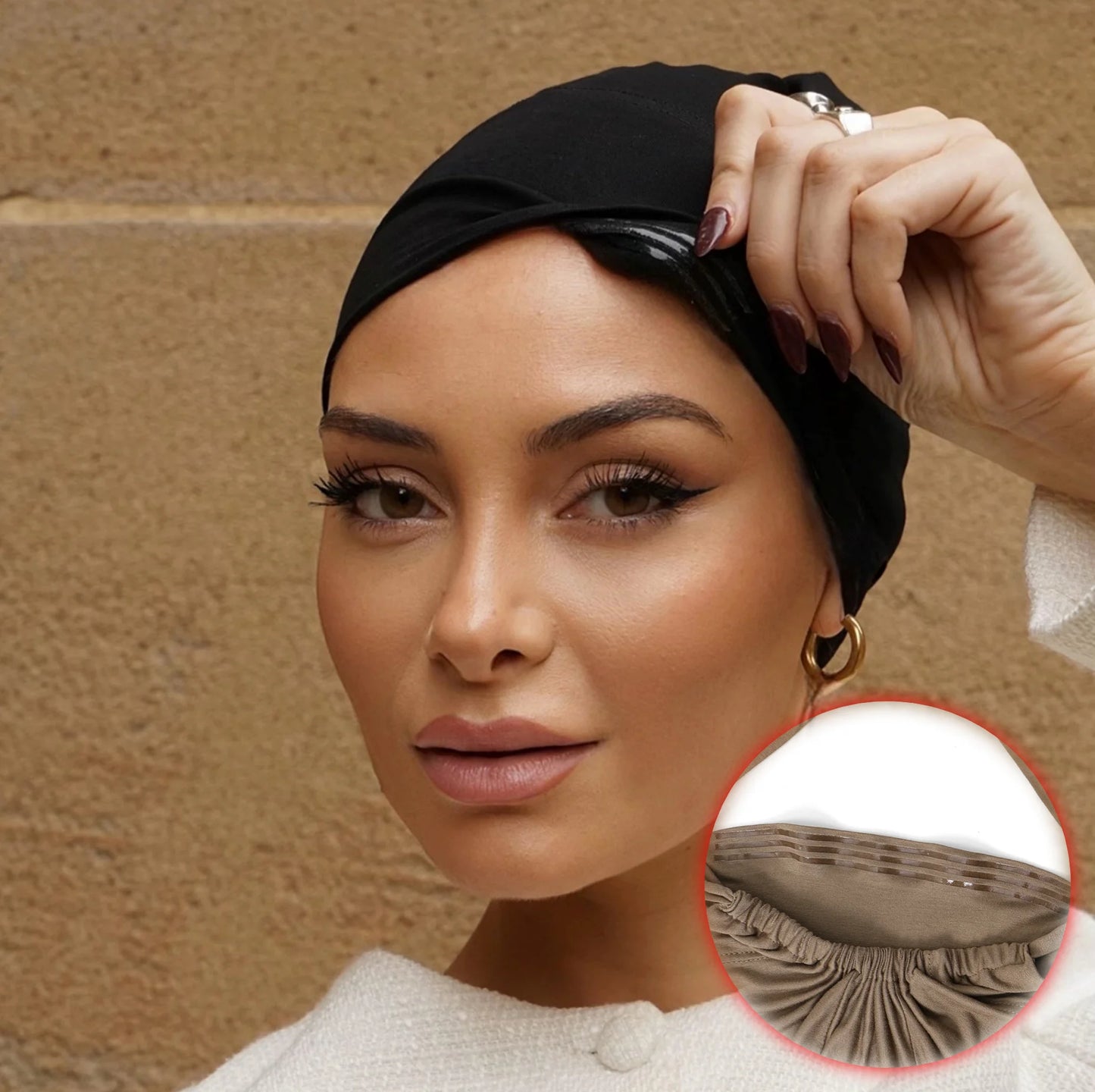 New Muslim Women Non-Slip Hijab Caps Undercap Solid Color Elastic Band Beanie Hat Adjustable Bonnet Hat Inner Cap Bandana Turban