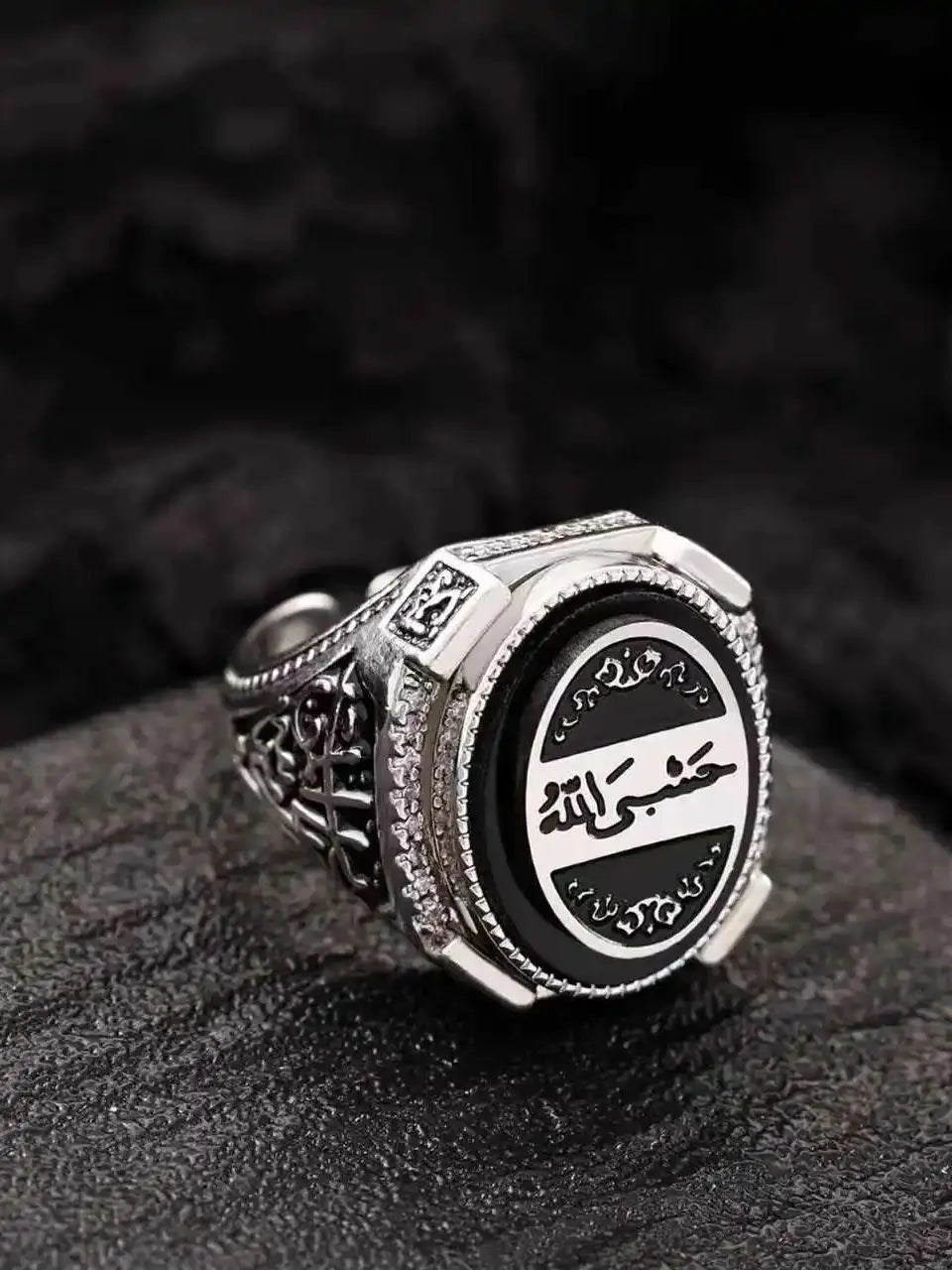 Vintage-Style, Distressed, Carved Seal-Inspired Court-Style Open-Band Ring – Versatile – Festive Gift – for Your Boyfriend