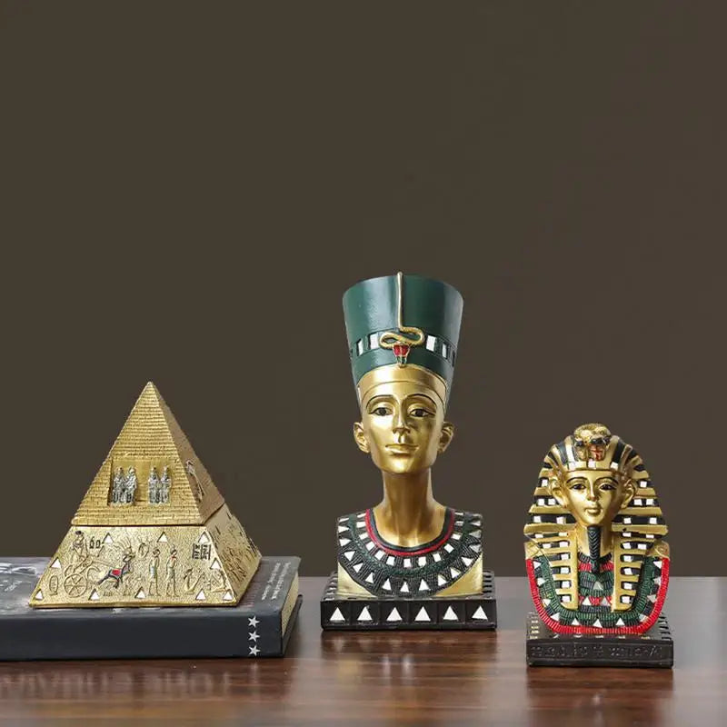 Egyptian Pharaoh, Mummy & Sphinx Collection – Mythology Statue Set for Home Decor