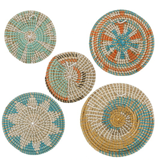 The Woven Wall Basket Set – 5/7 Piece Rattan & Seagrass Hanging Decor